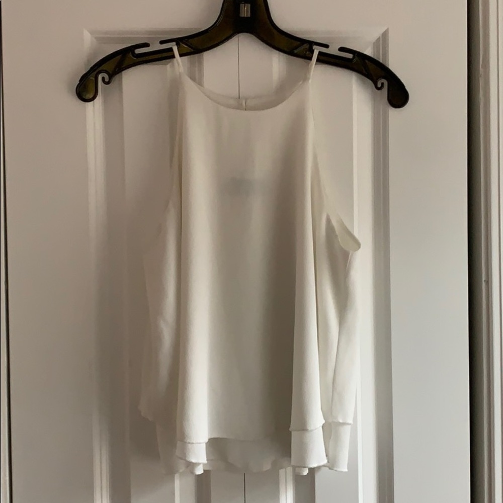 Flowy White Crop Shirt